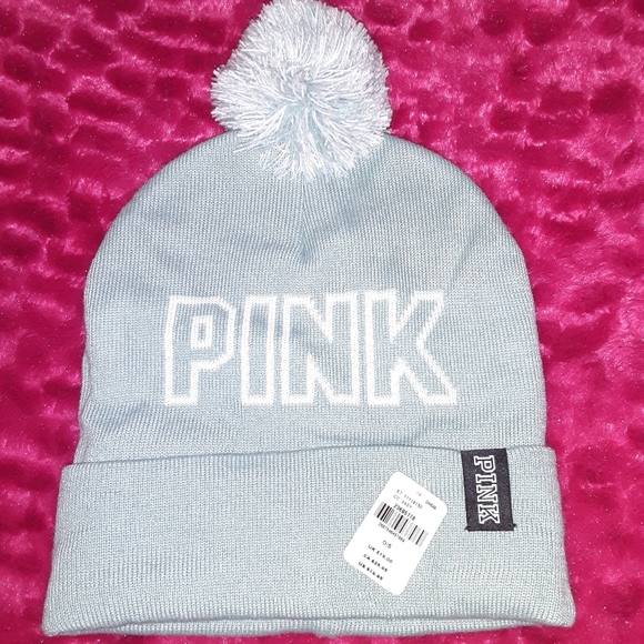New Victoria's Secret Pink Pom Pom Beanie Hat - Picture 2 of 2